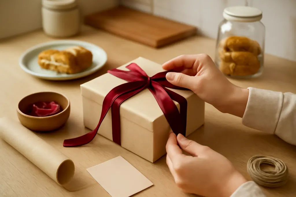 Editorial photograph illustrating How to Package the Gift So It Feels Thoughtful from the Asian Pantry Gift Set Ideas guide
