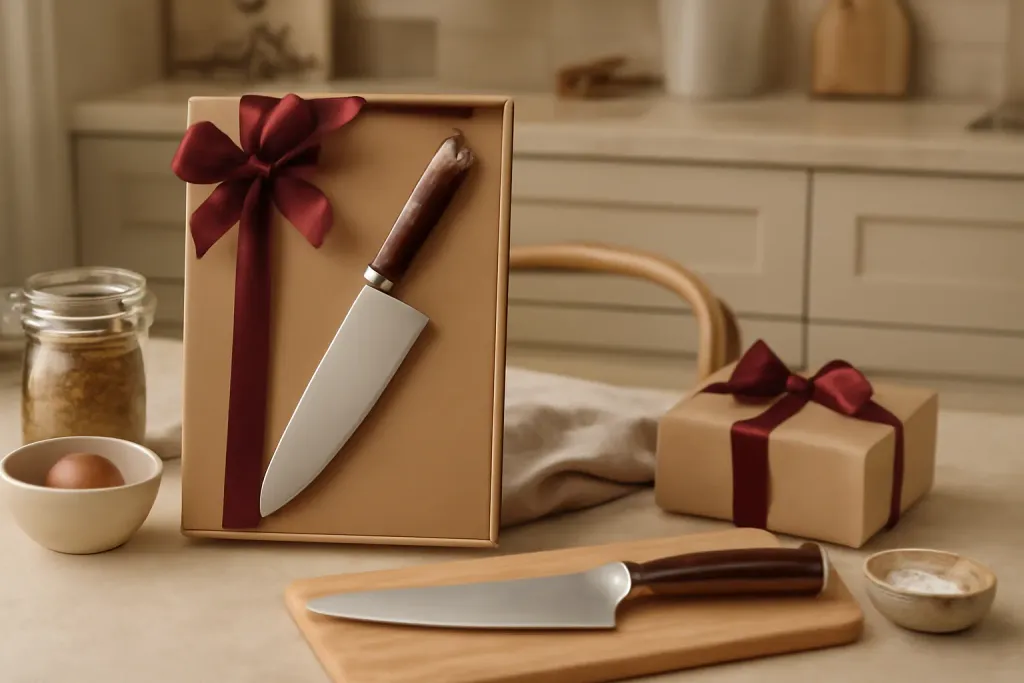 Editorial photograph representing Chef Knife Gift Ideas