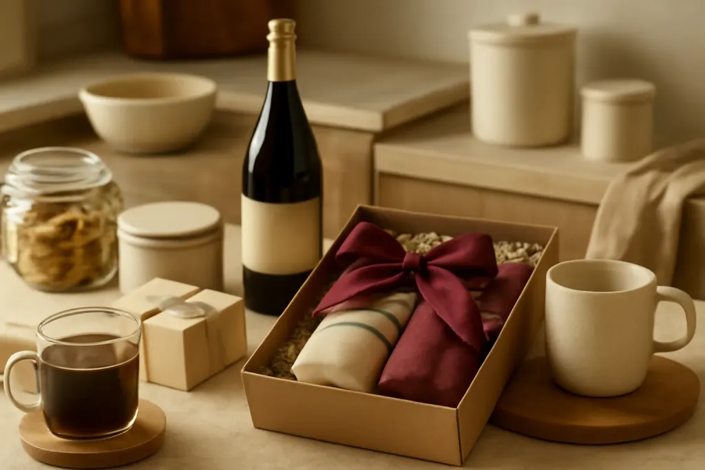 Editorial photograph illustrating Pairing Blends With Useful Kitchen Gifts from the Custom Spice Blend Gift Ideas guide