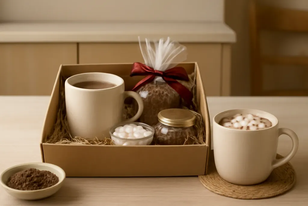 Editorial photograph representing Hot Chocolate Gift Set