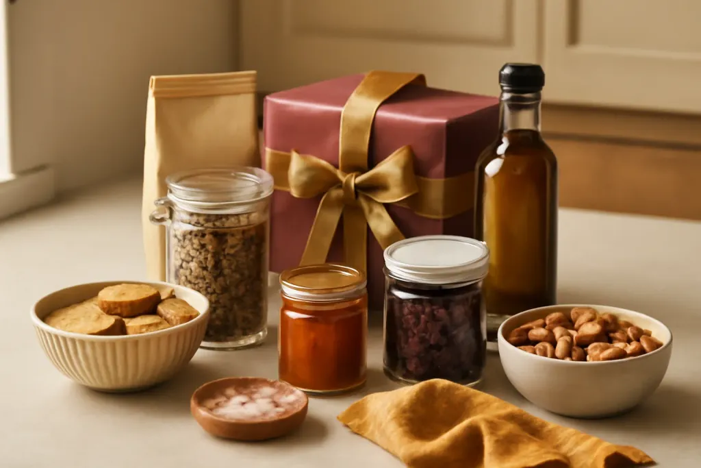 Editorial photograph illustrating Pantry Items That Feel Thoughtful from the Italian Cooking Gift Basket guide