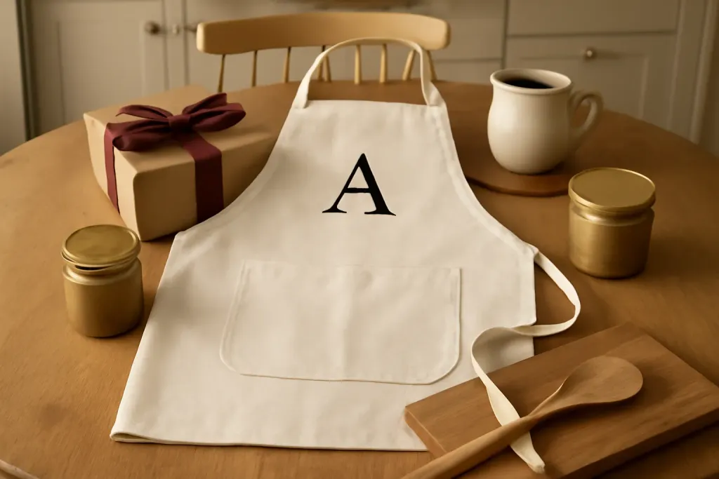 Editorial photograph representing Personalized Apron Gift Guide