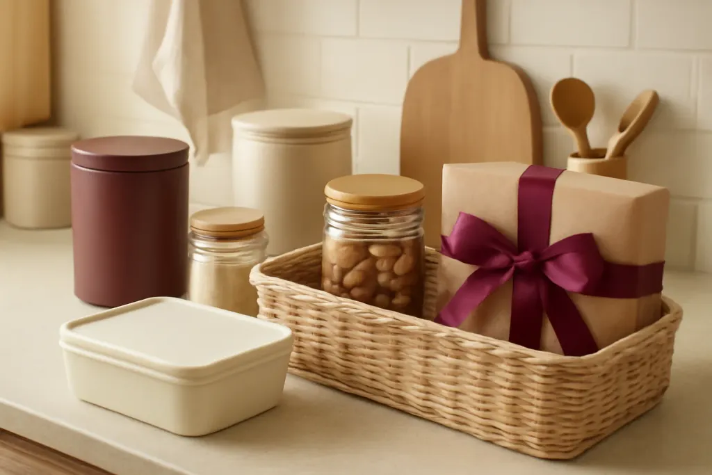 Editorial photograph illustrating Containers, Lids, and Storage Helpers from the Sous Vide Gift Ideas guide