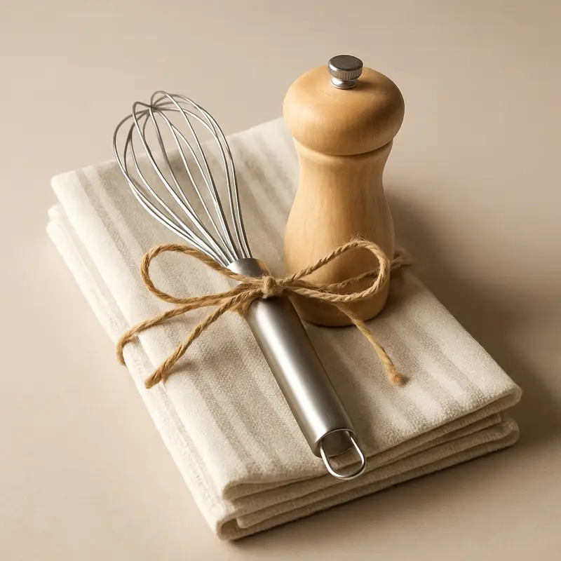 AI-generated editorial product photograph (not the exact linked listing) of small kitchen gift set under $25